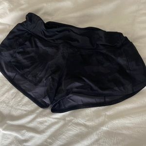 Black camouflage lululemon speed up shorts size 8